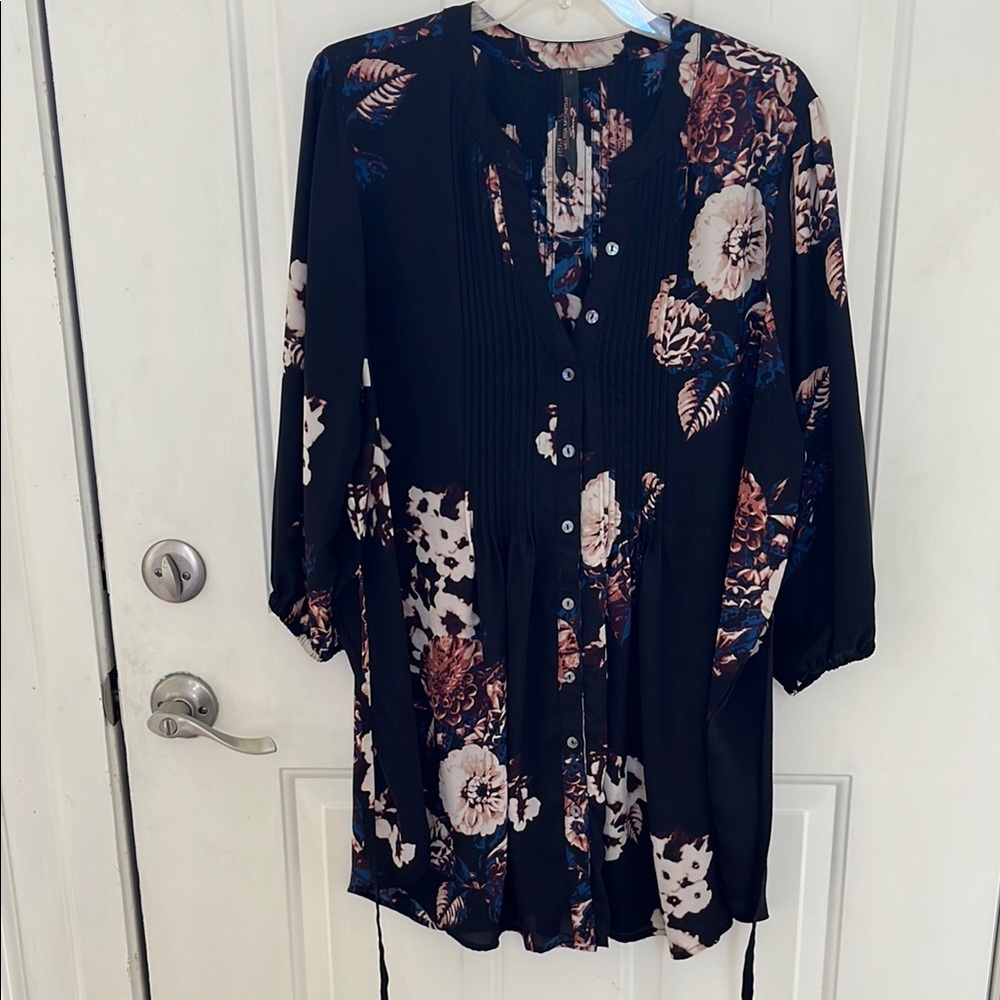 Floral Black Women's Top